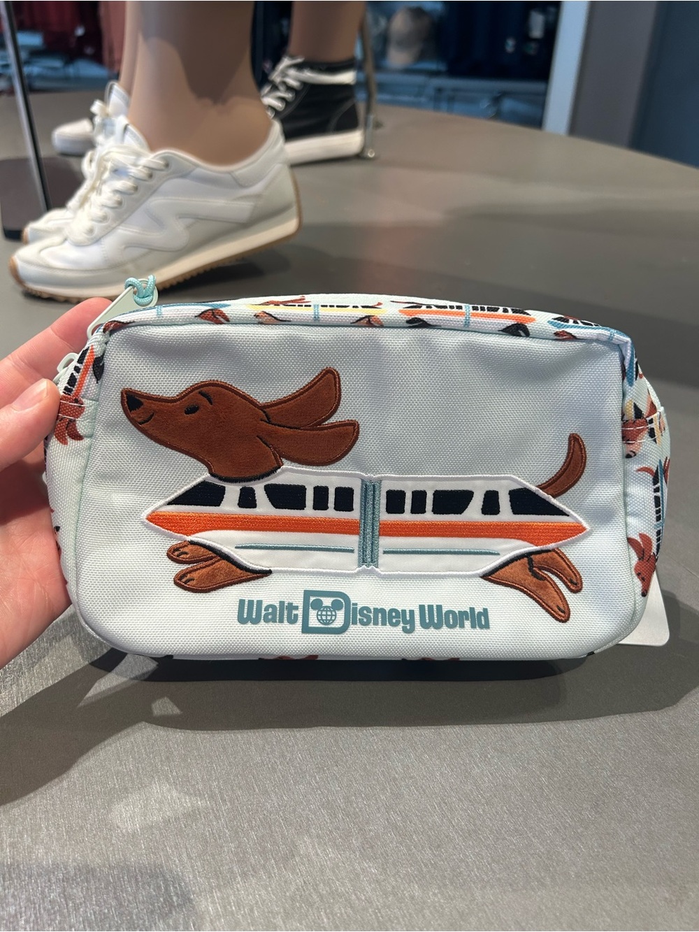 NWT Disney Mint Blue Dachshund Print Monorail Bag
